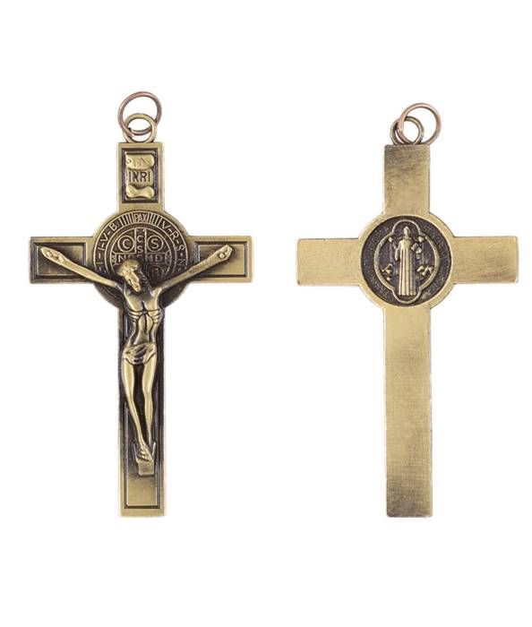 Krzyżyk z medalem św. Benedykta 7 cm do zawieszenia K624G