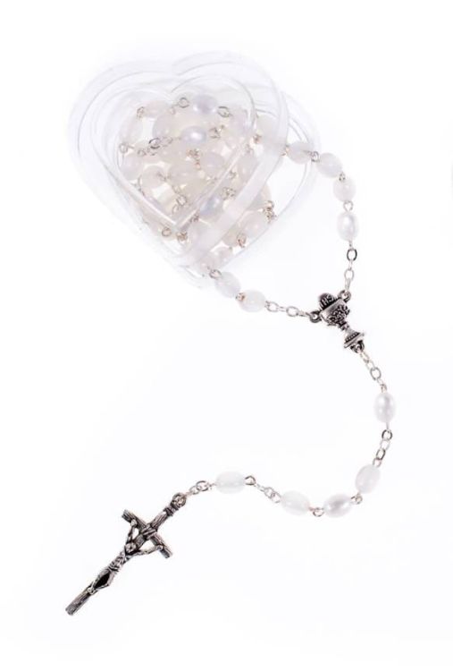 Pudełeczko etui na różaniec - serduszko B002