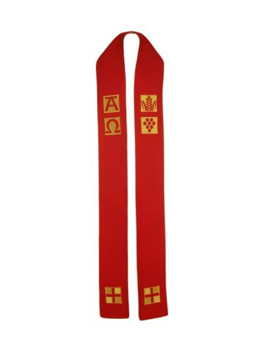 Stuła czerwona haftowana 4-173-2 e-religijne.pl