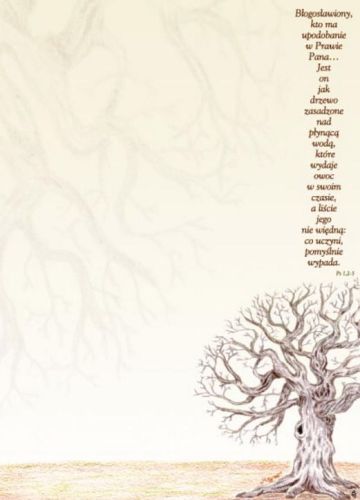 Sklep chrześcijański: Papeteria z biblijnym cytatem A5 - Błogosławiony, kto się boi Pana ... (Ps 1, 2-3) - upominki religijne, kubeczki, koszulki Księgarnia katolicka