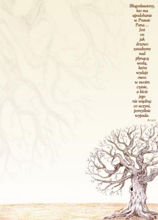 Sklep chrześcijański: Papeteria z biblijnym cytatem A5 - Błogosławiony, kto się boi Pana ... (Ps 1, 2-3) - upominki religijne, kubeczki, koszulki Księgarnia katolicka