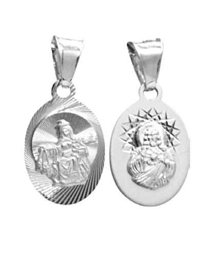 Szkaplerz karmelitański medalik srebrny diamentowany 1,9 cm MD0487