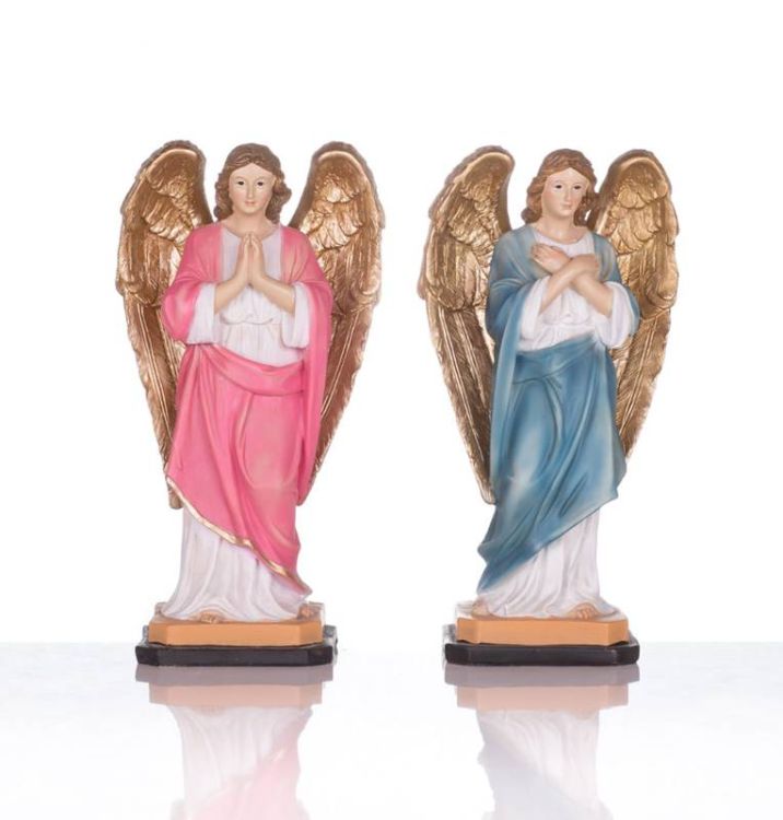 Figurka Anioła Stróża 10cm, dewocjonalia dostępne w kolorze różowym i niebieskim