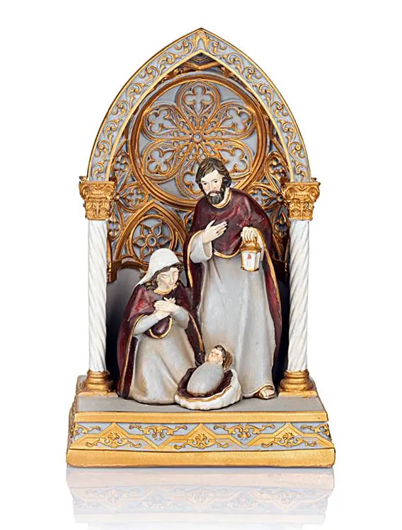 luminowana Szopka Betlejemska w Złotym Łuku - 23cm LED