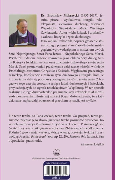 Okładka książki "Przyjdź" - medytacje adwentowe rok C - tył okładki