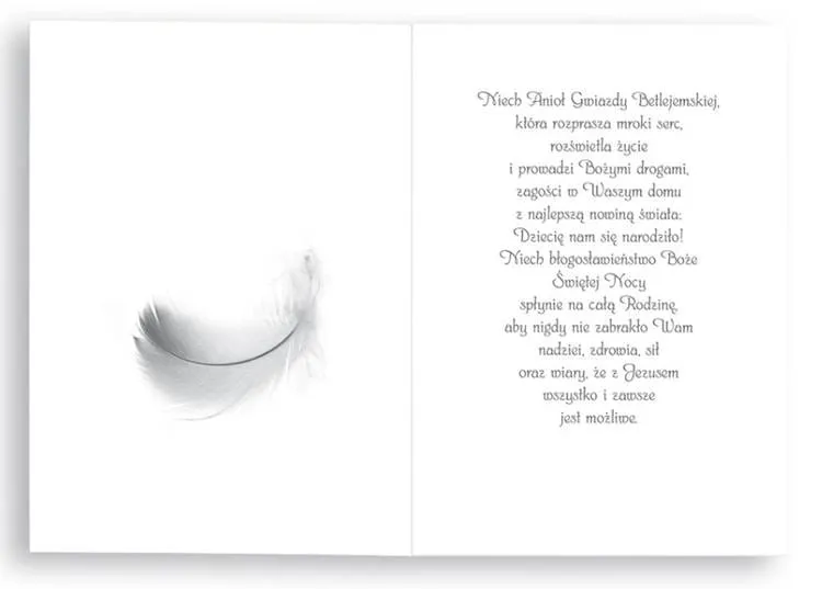 Posyłam Ci Anioła GWIAZDY BETLEJEMSKIEJ - karnet upominkowy z kopertą