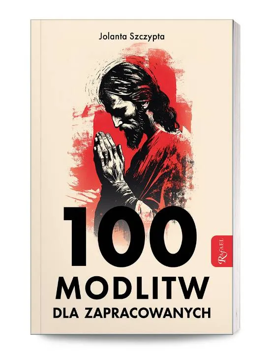 Okładka książki '100 modlitw dla zapracowanych' – kieszonkowy modlitewnik z Jezusem w modlitwie na okładce | Rafael Dom Wydawniczy