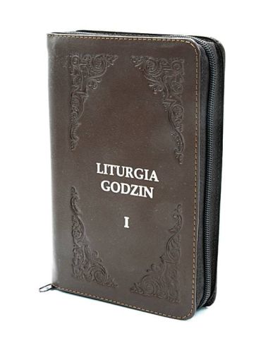 Liturgia Godzin Tom I Pallottinum - brązowy skórzany brewiarz ze złoceniami