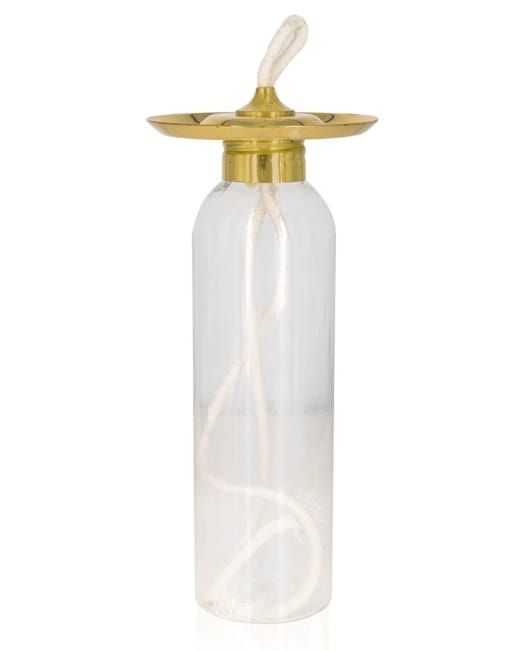 Wkład olejowy do świec liturgicznych z mosiężnym talerzykiem, pojemność 150 ml - sklep artykuły liturgiczne