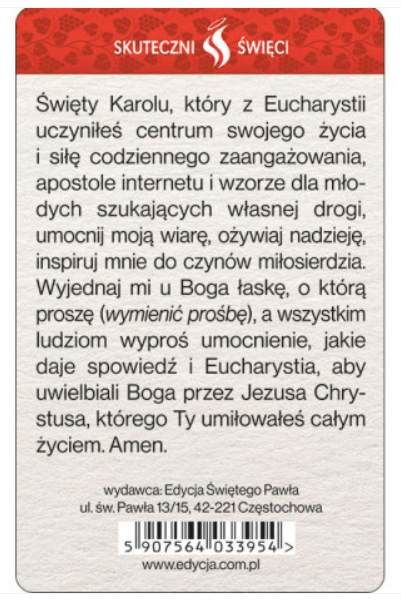 Modlitwa do św. Carla Acutisa - kanonizacja - 2025