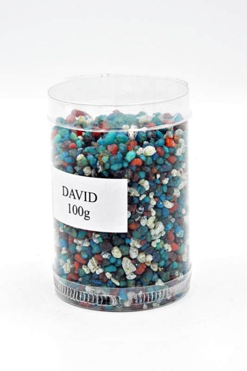 Przezroczyste opakowanie kadzidła "DAVID" 100g – tradycyjne kadzidło w kościele z aromatem miejsc związanych z królem Dawidem