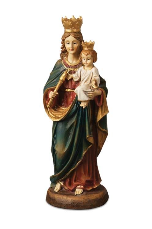 Figurka Matki Bożej Wspomożycielki Wiernych w koronie z berłem, trzymająca Dzieciątko Jezus, wysokość 12 cm | sklep chrześcijański