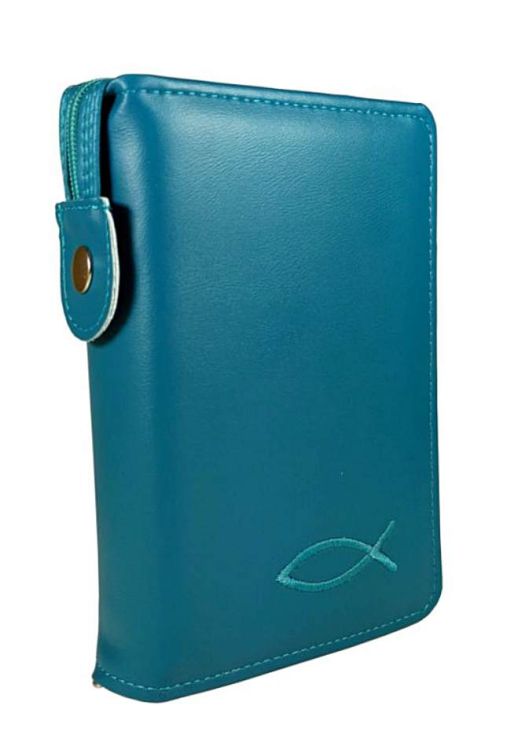 etui na Biblię Tysiąclecia turkus haft – elegancka ochrona Pisma Świętego 12x18