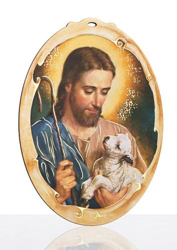 Jobrazek religijny do zawieszenia - Jezus Dobry Pasterz z owieczką