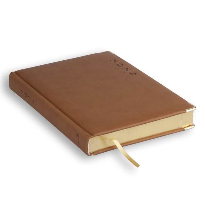 Terminarz A5 LUX 2026 złocone brzegi okucia elegancka oprawa zielony brązowy