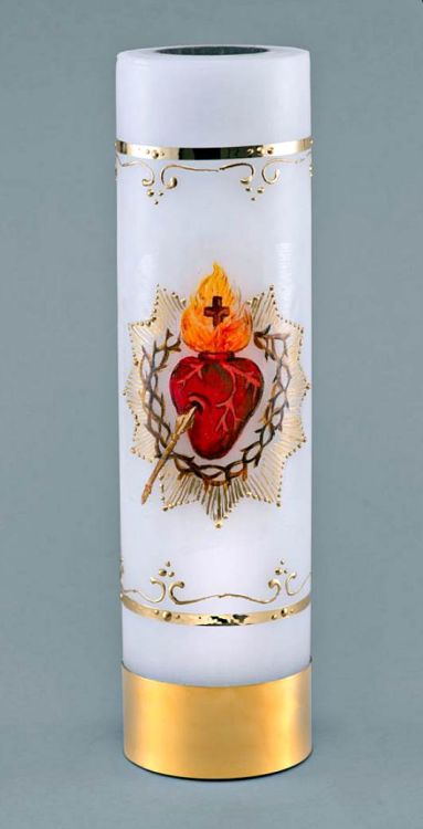 Świeca liturgiczna na wkład olejowy - Najświętsze Serce Jezusa OR14B