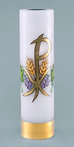 OR_1.jpgŚwieca liturgiczna na wkład olejowy - Chrystogram PX z kłosami i gronami OR03