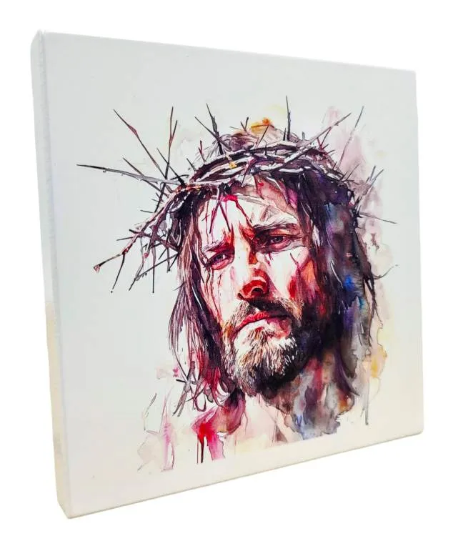 Odkryj poruszający obraz Ecce Homo. Ekspresyjne przedstawienie Oblicza Chrystusa w koronie cierniowej. Idealny do modlitwy i medytacji. Polska produkcja.