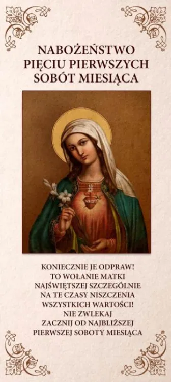 Folder o nabożeństwie pierwszych sobót, Przewodnik po nabożeństwie fatimskim, Warunki nabożeństwa 5 sobót.