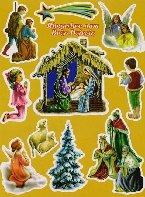 Naklejki świąteczne religijne Boże Narodzenie - Szopka BN3 - pomoce duszpasterskie księgarnia e-religijne.pl