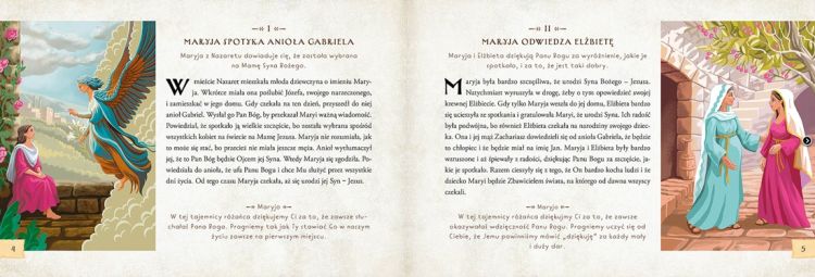 Wydawnictwo Jedność - Okładka książki "Z Tobą, Maryjo! Różaniec dla dzieci" autorstwa ks. Romana Ceglarka - modlitwa różańcowa dla najmłodszych z ilustracjami Doriny Maciejki