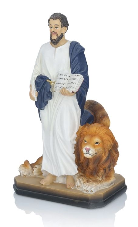 Figura św. Marka Ewangelisty 21 cm ze lwem i księgą, żywica syntetyczna, e-religijne.pl
