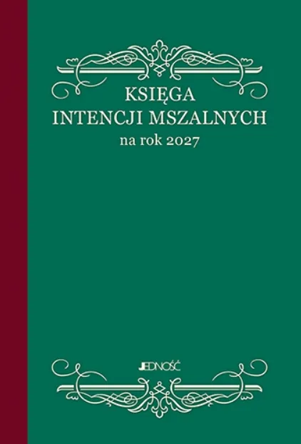 Kompaktowa Księga Intencji 2027 (140x197 mm) idealna dla mniejszych parafii. Szyta, wzmacniana metalem.