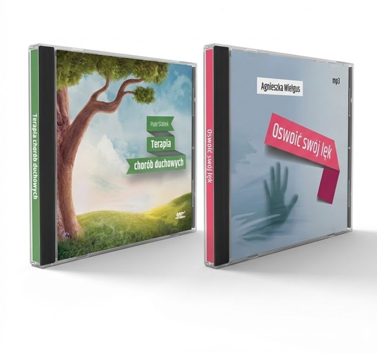 Dwie płyty CD z audiobookami: Terapia chorób duchowych i Oswoić swój lęk - pakiet.