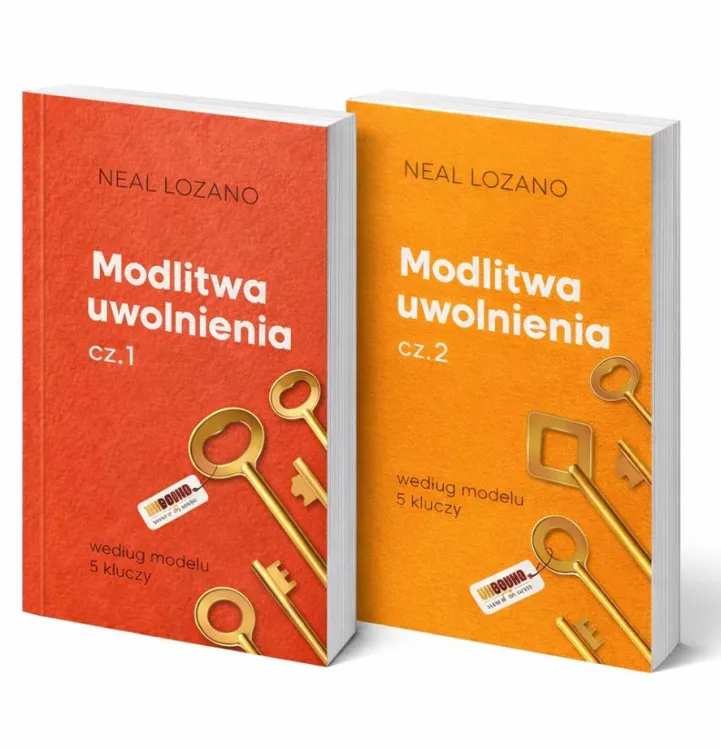 Zestaw dwóch książek Modlitwa Uwolnienia cz. 1 i 2 Neala Lozano, wydawnictwo Mocni w Duchu.