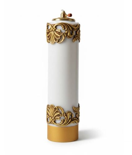 Biała parafinowa świeca ołtarzowa Claritas 30x8 cm ze zdobieniami na wkład olejowy.