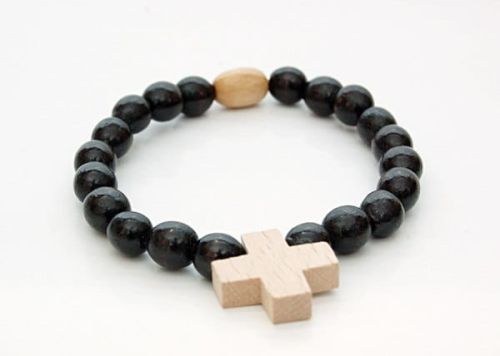 Różaniec bransoletka na rękę czarny e-religijne.pl
