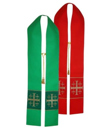 Stuła dwustronna do koncelebry zielono-czerwona 4-106-B e-religijne.pl