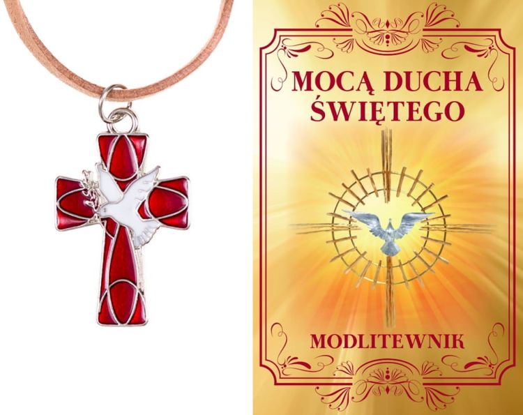 Modlitewnik do Ducha Świętego z krzyżykiem - zestaw księgarnia Pamiątka Bierzmowania