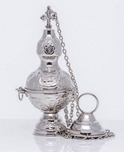 Kadzielnica trybularz niklowany mosiężny - kolor srebrny M22243N sklep z artykułami liturgicznymi do kościoła - dewocjonalia hurtownia sklep internetowy e-religijne.pl