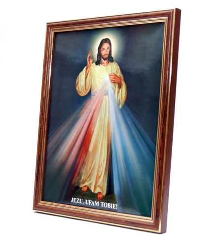 Obrazek do zawieszenia na scianie "Jezu Ufam Tobie" - Jezus Miłosierny 20 x 25 w ramce KOR Sklep z dewocjonaliami e-religijne.pl hurt detal