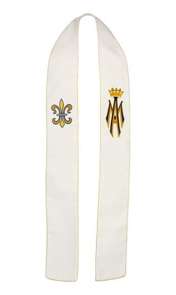 Stuła Maryjna haftowana biała 4-119-0 e-religijne.pl