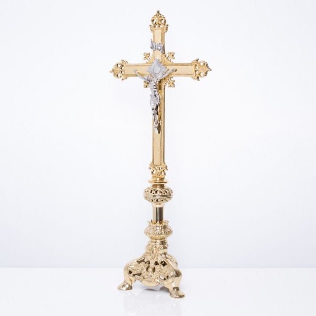  Krzyż ołtarzowy mosiężny 75 cm
