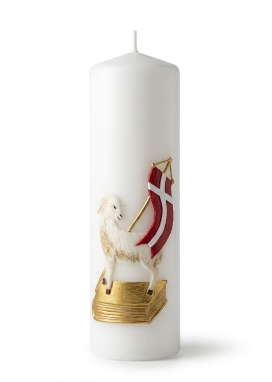 Świeca wielkanocna - Baranek - aplikacja woskowa 30 cm e-religijne.pl
