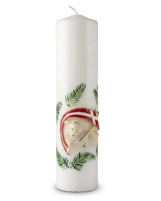 Świeca wielkanocna - Baranek - aplikacja woskowa 30 cm  e-religijne.pl