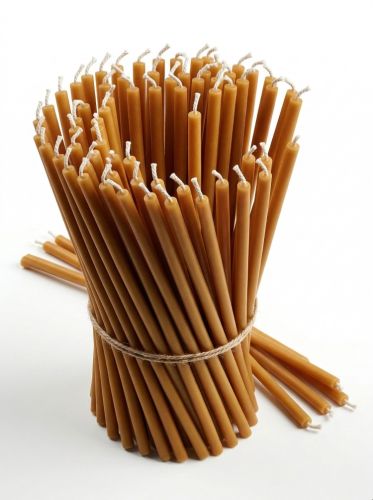 świece ofiarne cienkie parafinowe kolor wosku 25 cm 0,5 kg pęczek ok 45 sztuk sklep e-religijne.pl