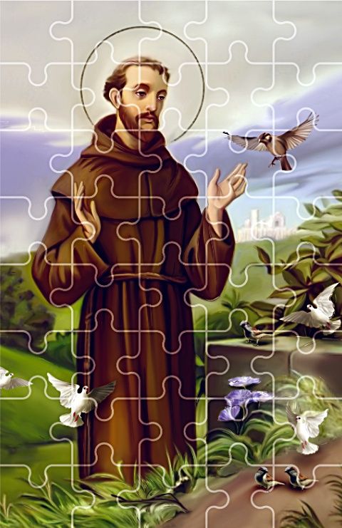 puzzle religijne święty franciszek z asyżu 40 elementów 13x20 cm