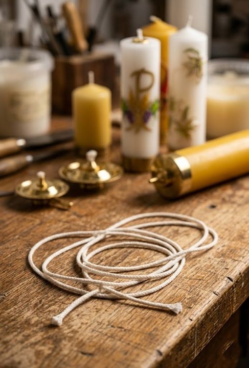 knot cienki bawełniany do świec olejowych liturgicznych i lampek oliwnych w pracowni