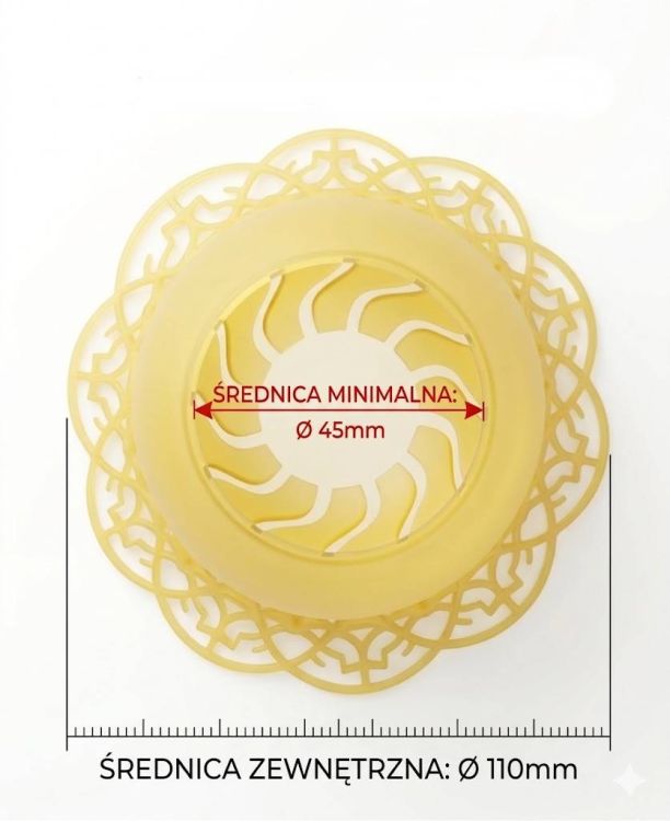 Osłonka okapnik na świecę procesyjną żółta średnica 45 mm plastik