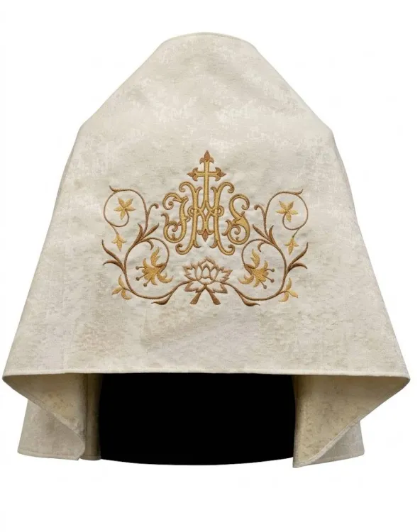 Welon naramienny haft Hostia kłosy biały złoty model W-AS511 Asga e-religijne