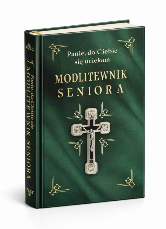 modlitewnik seniora panie do ciebie się uciekam — oprawa zielona ze złoconym krzyżem, Dom Wydawniczy Rafael 2025, 288 stron