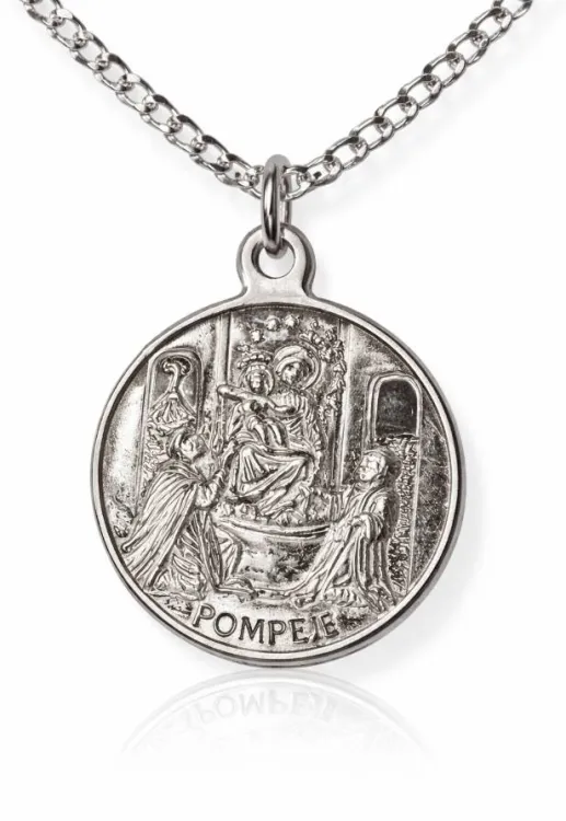 Medalik srebrny Matka Boża Pompejańska sklep z medalikami srebrnymi i krzyżykami - łańcuszki, dewocjonalia - e-religijne.pl
