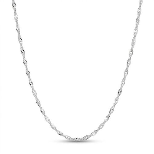 Łańcuszek srebrny singapur diamentowany SN035, grubość 0,35 mm, próba 925, cienki damski pod medalik szkaplerzny i drobne zawieszki