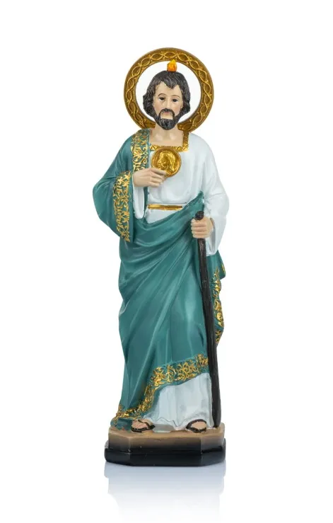 figurka świętego judy tadeusza 22 cm żywica ręcznie malowana patron spraw beznadziejnych białe tło