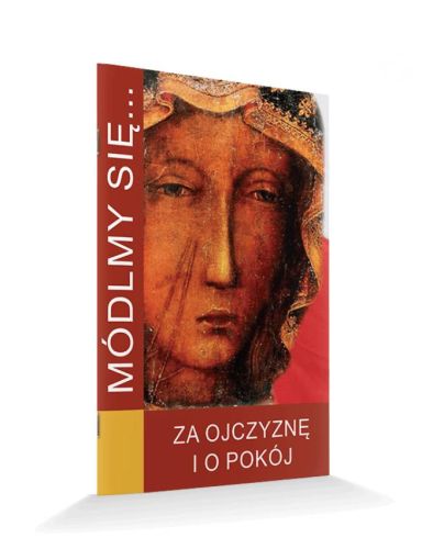 Modlitewnik Za Ojczyznę i o pokój — okładka z fragmentem ikony Matki Bożej Częstochowskiej na czerwonym tle