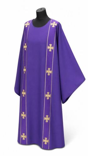 Dalmatyka fioletowa diakońska ASGA Kierlikówka — szata na Adwent, Wielki Post i pogrzeby, packshot